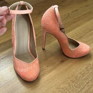 ASOS Coral Lace Heels
